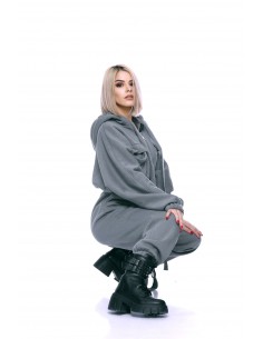 Salopeta bumbac gri Amelie 2