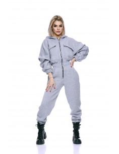 Salopeta bumbac gri melange...