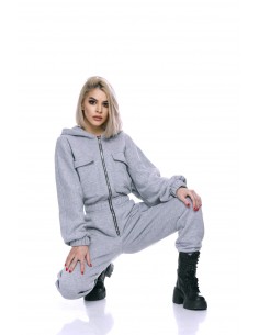 Salopeta bumbac gri melange... 2