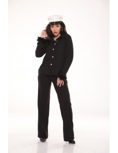 Compleu negru cu pene naturale 2