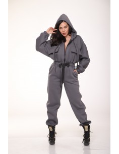 Salopeta bumbac gri Amelie